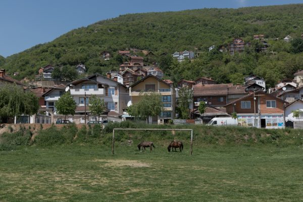 Football pitch in Tetovo, a city situated near the border with Kosovo
