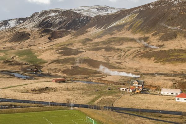 Hveragerdi, Iceland, May 2018. The Hamar camp in Hveragerdi is located on a very active geothermal area.

Hveragerdi, Iceland, Maggio 2018. Il campo Hamar a Hveragerdi si trova in un'area geotermica molto attiva.